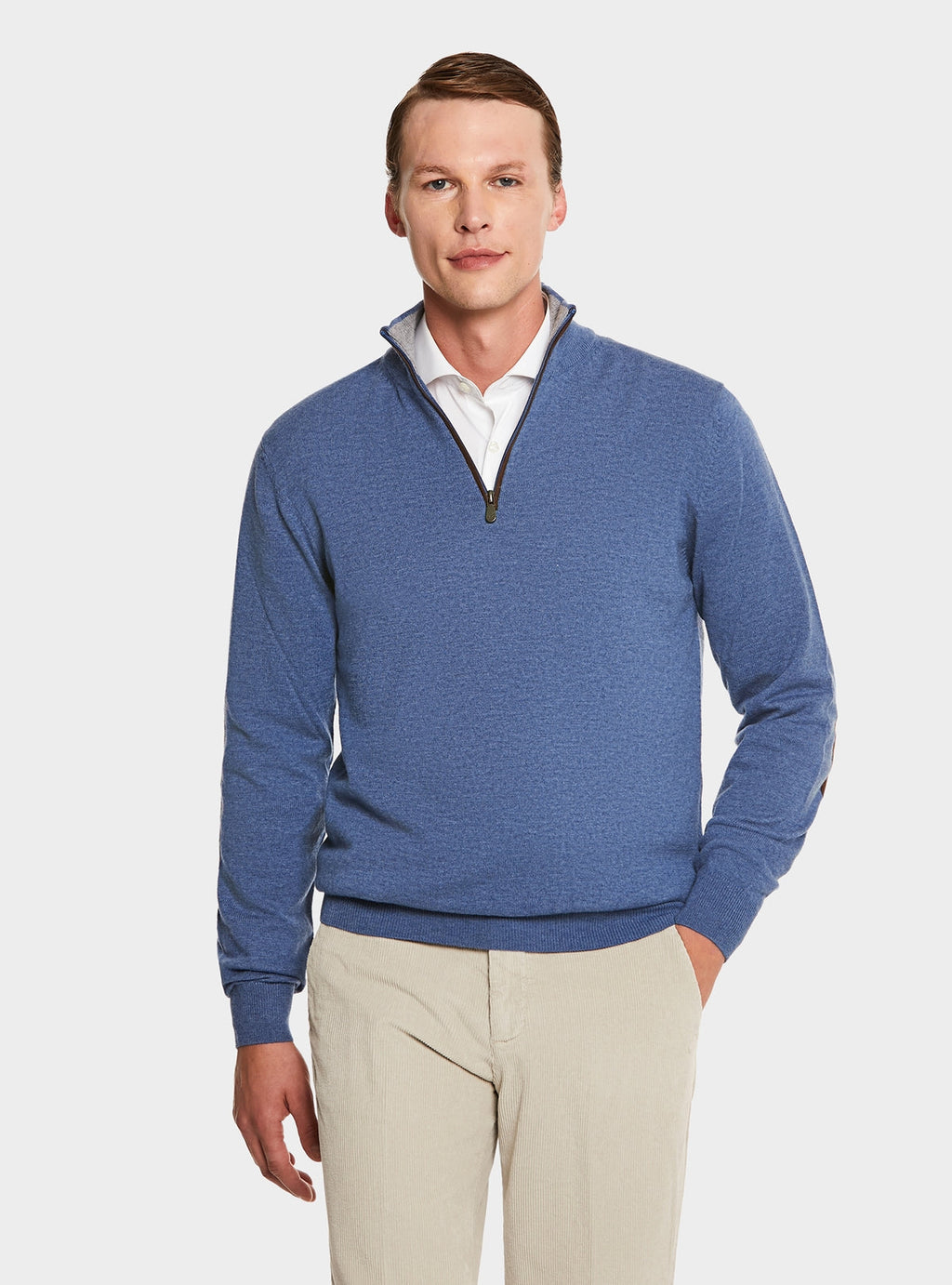 Maglia mezza zip in lana e cashmere