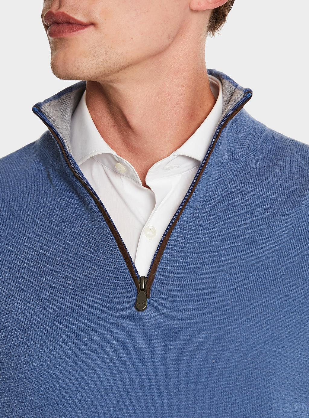 Maglia mezza zip in lana e cashmere