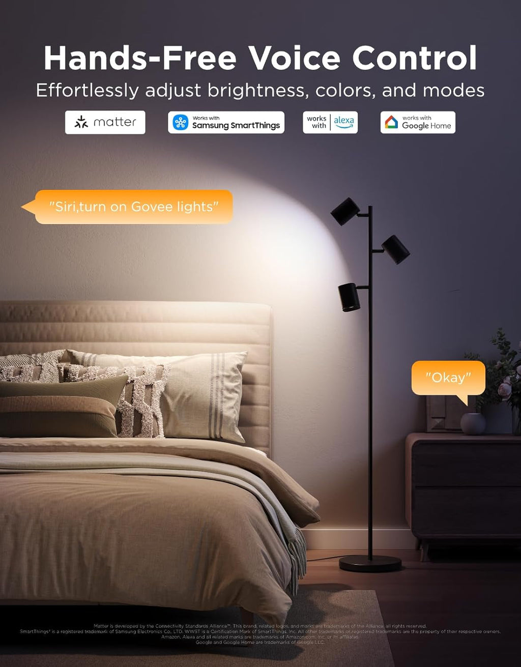 Govee Tree Floor Lamp LuminBlend Matter Compatible