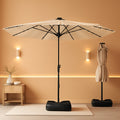 15Foot Double Sided Rectangular Patio Solar Umbrella