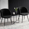 Black Sherpa Upholstered Barrelback Dining Chair Pair