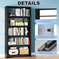 All Metal Five Tier Bookcase Matte Black Industrial