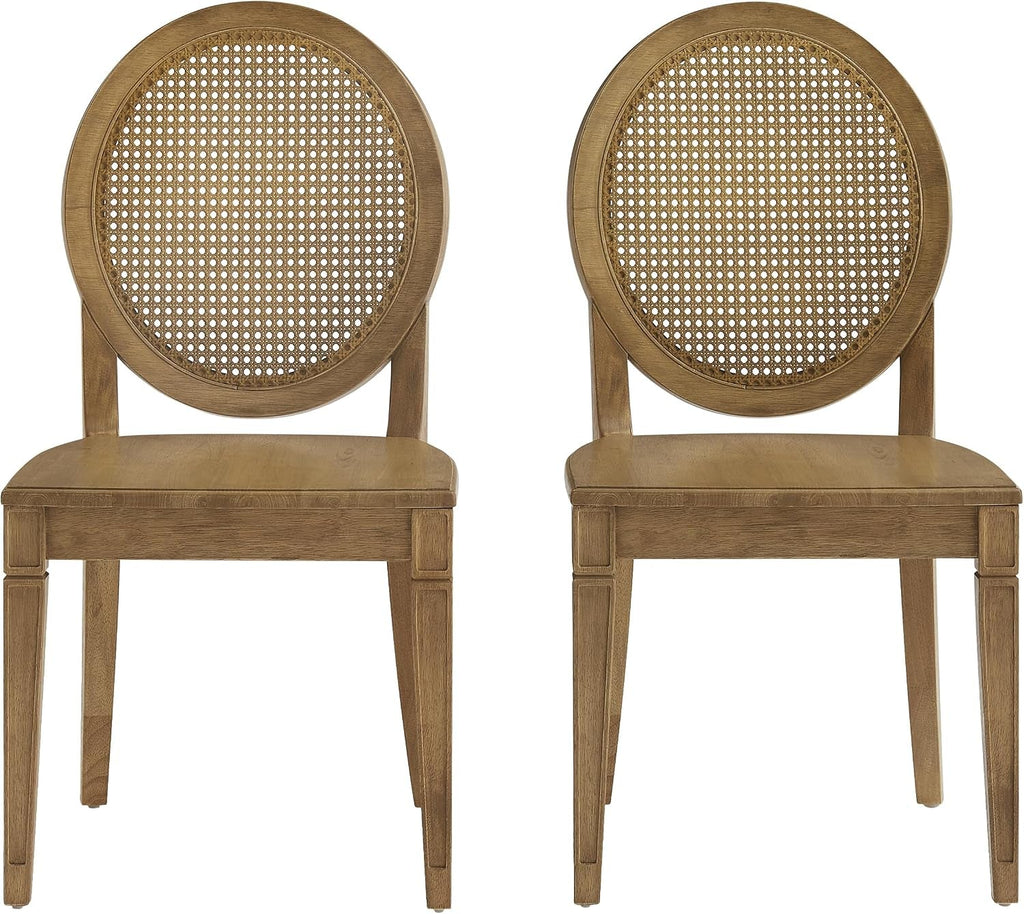 Katia Vintage-Inspired Cane-Back Dining Chairs Pair of Two