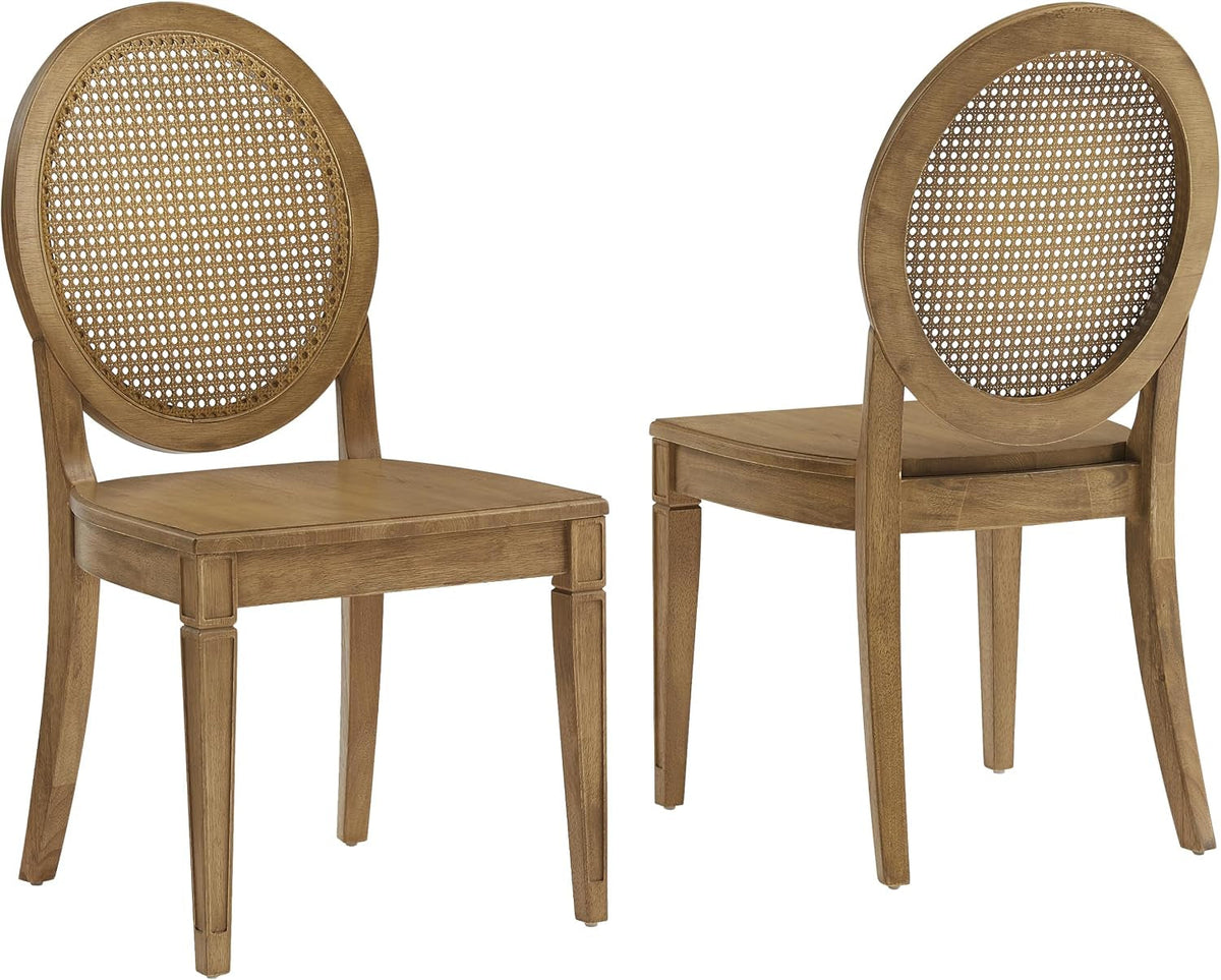 Katia Vintage-Inspired Cane-Back Dining Chairs Pair of Two