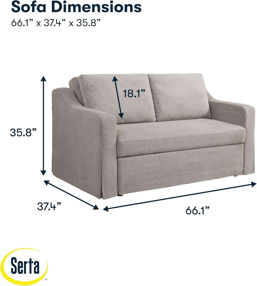 Full Size Slipcovered Convertible Sleeper Sofa Comfortably