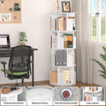 Rotating Corner Bookshelf 360 Degree White Storage
