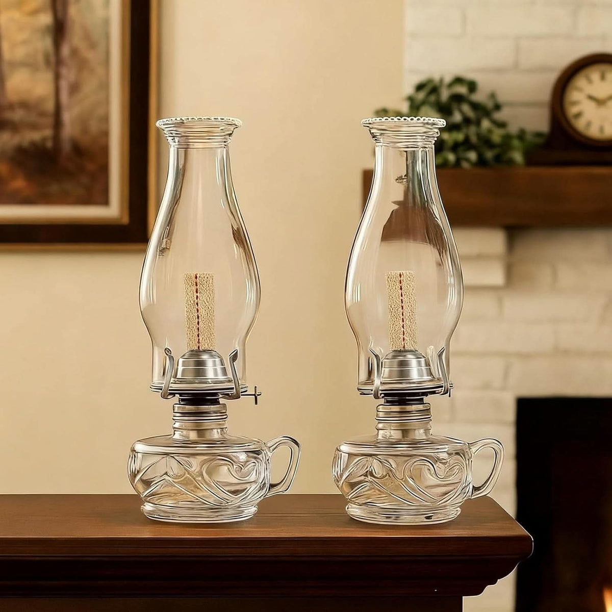 12 Inch Clear Glass Lanterns Indoor Rustic Decorations