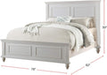 White Eastern King Size Contemporary Platform Bedstead