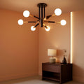 Modern Sputnik Chandelier Ceiling Light 6 Lights Black