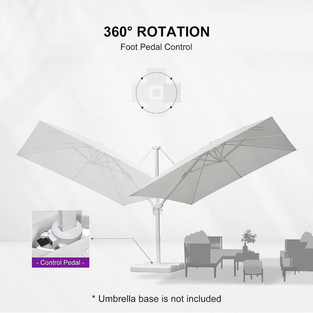 10-Foot Cantilever Patio Umbrella With UV-Resistant Fabric