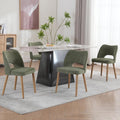 Green Upholstered Dining Chairs Set Butterfly Back