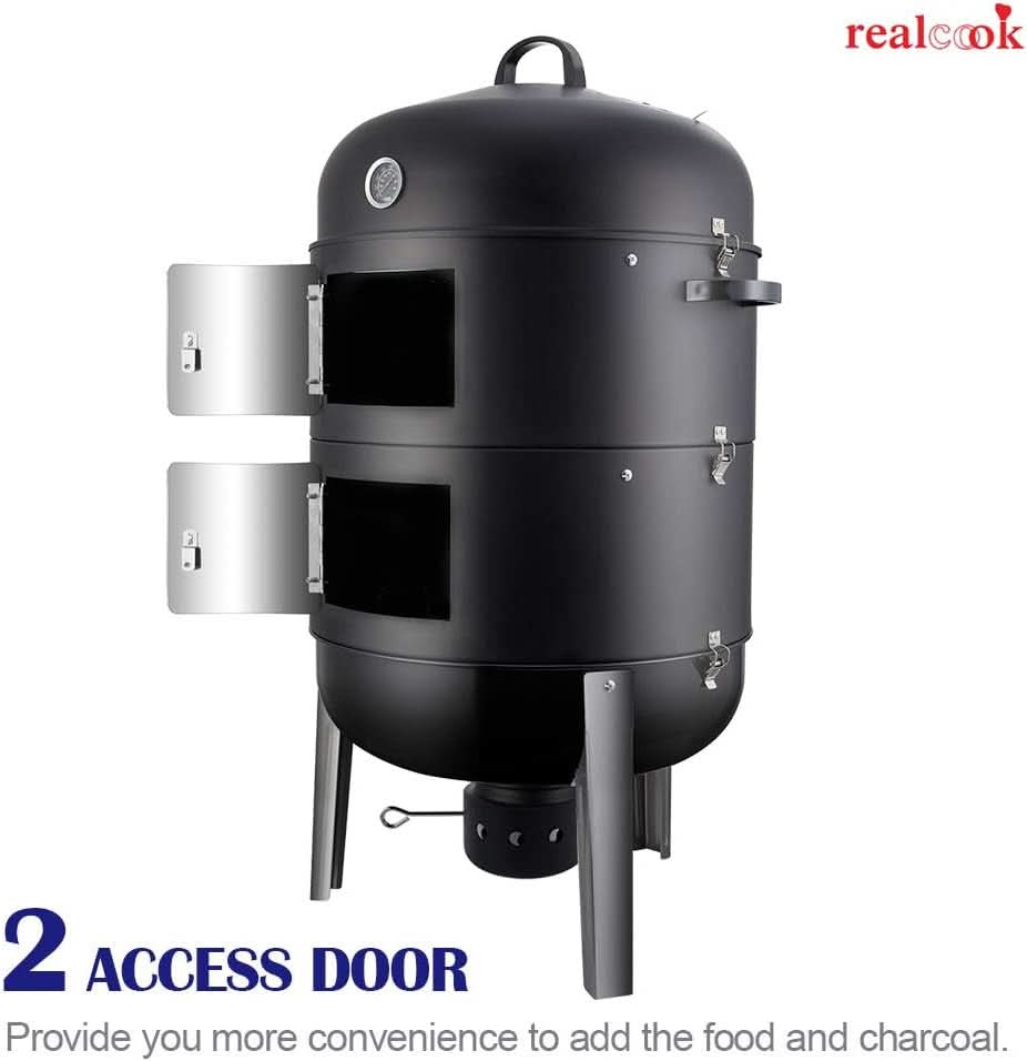 20 Inches Charcoal Vertical BBQ Smoker Outdoor Cooking